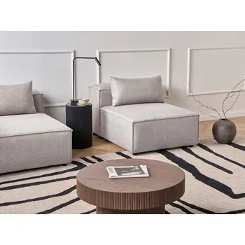 Křeslo 1místný sedací modul světle hnědý látkové čalounění křeslo s polštářem moderní styl obývací pokoj Beliani