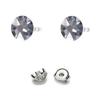 Náušnice Stříbrné Náušnice 925 s krystaly Swarovski Rose 4,5 mm Vitrail Light