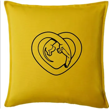 Polštář Jezevčík srdce - obrys - Polštář 50x50 - 50x50 - Pouze potah ( Žlutá )