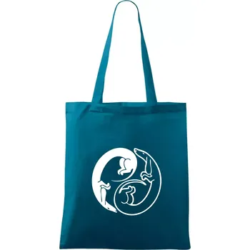 Jezevčíci - Jin jang - Taška bavlněná - 42 x 38 cm ( Petrolejová )