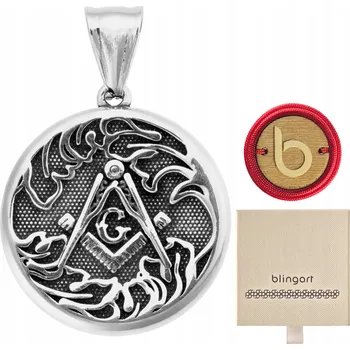 Přívěsek Pánský zednářský přívěsek kružítko , čtverec, chirurgická OCEL 316L