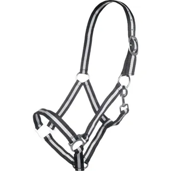 Stájová ohlávka HKM Budapest, černá/stříbrná, Pony