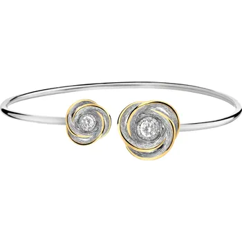 Náramek Pozlacený stříbrný náramek se zirkony - květy - AP543-0569