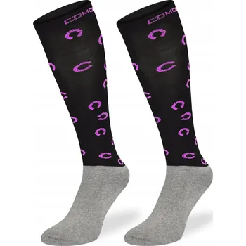 Jezdecké Ponožky Comodo SPJM velikosti vel. podkovovitě fialové a černé