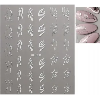 samolepka Samolepky na nehty Pásky na francouzské 3D ozdoby Mramorové vzory S91