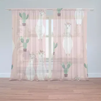 Záclona Sablio Záclony Lama a kaktusy: 2ks 150x250cm