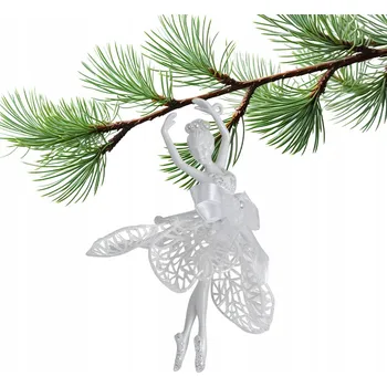 Vánoční dekorace Vánoční ozdoby NA VÁNOČNÍ STROMEK Baletka vánoční koule na stromeček stříbrná
