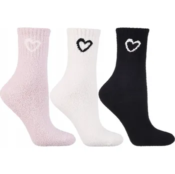 Dámské ponožky 3x Dámské Kotníkové Ponožky Ponožky se Srdíčkem Roztomilé MORAJ 35-38