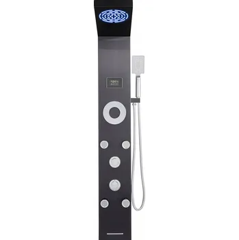 Sprchový panel Sprchový panel 6v1 s 5 malými masážními tryskami, nástěnný sprchový sloup Černá