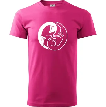 Jezevčíci - Jin jang - Klasické pánské triko vyšší gramáže - S ( Purpurová )