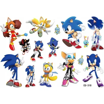 Odstranitelné tetování Tetování pro děti Sonic (1 ks)