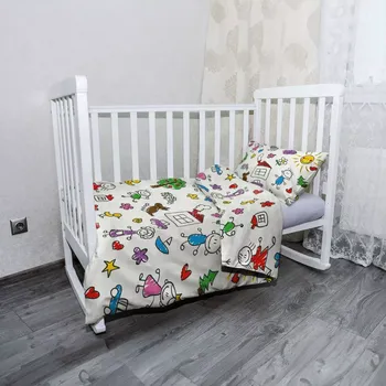 Povlečení Sablio Mikroplyšové dětské povlečení do postýlky Malování 2 - 100x135 / 40x60