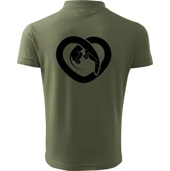Pánská košile Jezevčík srdce - plný - Polokošile pánská Pique Polo 203 - 4XL ( Khaki )