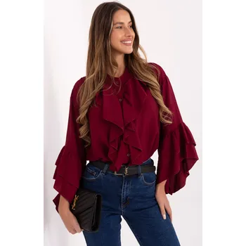RUE PARIS Košile s volánky Soraya bordó Velikost: UNI