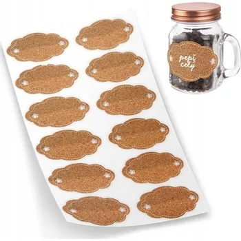 Sklenice 12X SAMOLEPICÍCH ŠTÍTKŮ UNIVERZÁLNÍ SAMOLEPKY NA ZAVAŘENINY SKLENICE LAHVE