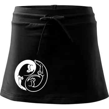 Dámská sukně Jezevčíci - Jin jang - Sportovní sukně - two in one - M ( Černá )
