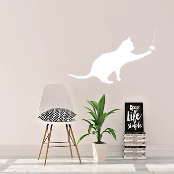samolepka Sablio Samolepka na zeď: Kočka s pavoukem