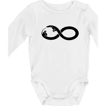 Kojenecký body Jezevčík nekonečno - Body kojenecké s dlouhým rukávem - Dlouhý r. do 3 měs ( Bílá )