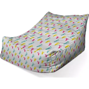 Sedací pytel Sablio Sedací vak Lounge Obtisk nožiček - 80 x 95 x 50 cm