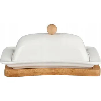 Máslenka Porcelánová máslenka s víkem na bambusovém prkénku Altom Design Regular