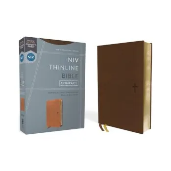 Niv, Thinline Bible, Compact, Leathersoft, Brown, Red Letter, Comfort Print (Kniha)