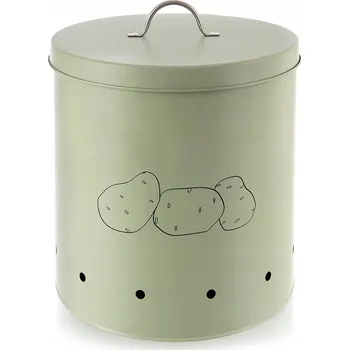 Dóza na potraviny VELKÝ KOVOVÝ KONTEJNER NA BRAMBORY CIBULI ZELENINU ZELENÝ 8,7 L