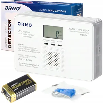 Bezpečnostní detektor Orno Detektor oxidu uhelnatého (čad) na baterie 9V OR-DC-633