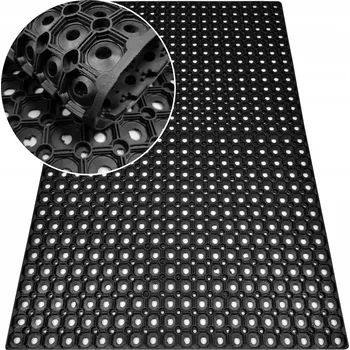 Rohožka GUMOVÁ VENKOVNÍ ROHOŽKA PŘED DVEŘE NA BOTY, DÍROVANÁ, 16 mm, VZOR AŽUR, 100x150 cm