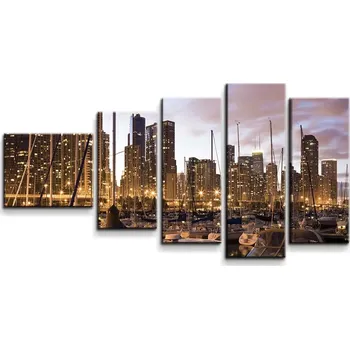 Obraz Sablio Obraz - 5-dílný Městský přístav - 100x60 cm
