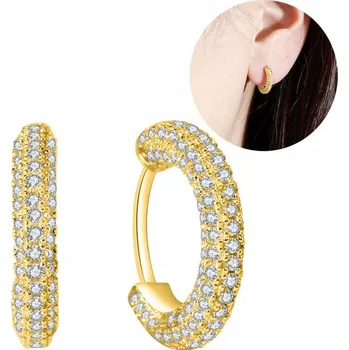 Náušnice NÁUŠNICE ZLATÉ KRUHY KROUŽKY ANGLICKÉ ZAPÍNÁNÍ STŘÍBRO O RYZOSTI 925 POZLACENÉ ORIGINÁLNÍ