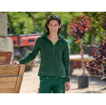 Pánská softshellová bunda Pracovní bunda fleecová kapucí e.s.motion 2020 velikost M zelená Strauss