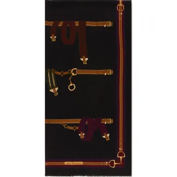 Lauren Ralph Lauren Dámská Šála, černá / tmavě červená /...