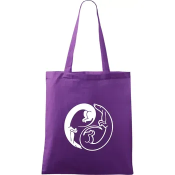Jezevčíci - Jin jang - Taška bavlněná - 42 x 38 cm ( Fialová )