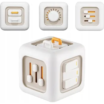 Hračka pro nejmenší Montessori Hračky Kostka aktivit 6 v 1 pro malé děti ve věku 1-3 let