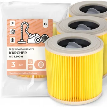 Filtr do vysavače 3x FILTR do VYSAVAČE Kärcher WD 3.300 M Vzduchový ÚČINNÝ SILNÝ EM-W