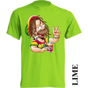 levne-bavlnene-tricko-potisk-rasta-homer-simpson Barva: Lime - limetková, velikost: XS