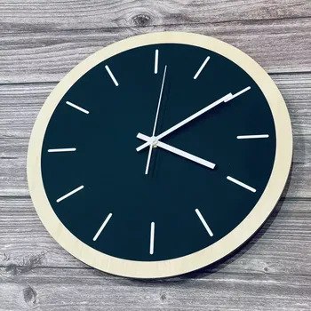 Hodiny Home Deco Scandi Wood Black – designové nástěnné hodiny