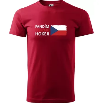 Sablio Tričko s potiskem Fandím českému hokeji - červené 2XL