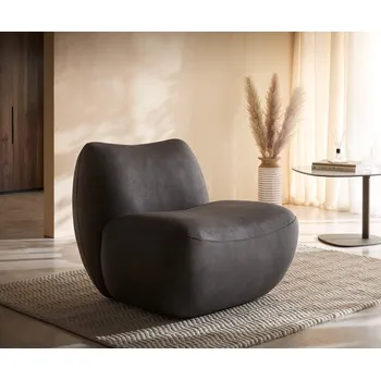 Křeslo Křeslo Zena 75×85 cm mikrovlákno antracitová vintage