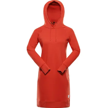 Dámské šaty Dámské mikinové šaty ALPINE PRO Oleba červené Velikost: M