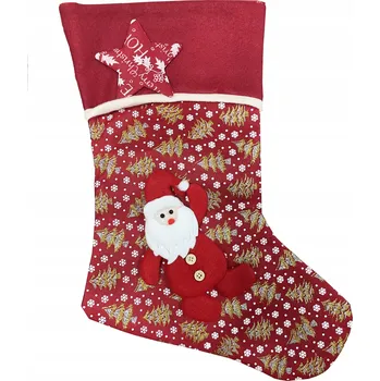 Vánoční dekorace DEKORAČNÍ VÁNOČNÍ PONOŽKA NA DÁRKY NA KRB MIKULÁŠE Mikuláš