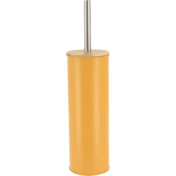 WC štětka WC kartáč Timeless, hořčičný/s dřevěnými a chromovými prvky