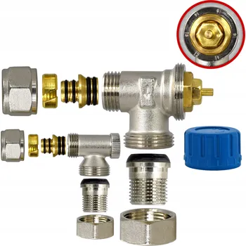 Ventil Termostatická sada úhlová Esco zawór grzejnikowy kątowy VT-12A 1/2 PEX