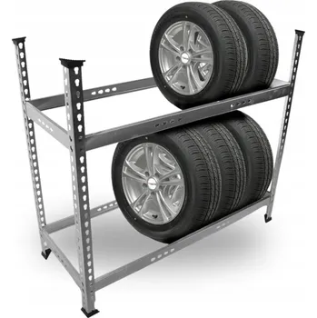 Uskladnění pneumatiky STOJAN REGÁL NA PNEUMATIKY KOLA KOVOVÝ REGÁL POLICE PRO 8 PNEUMATIK KOL RÁFKŮ