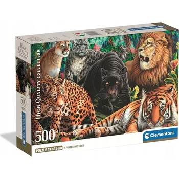 Puzzle Puzzle 500 Divoké kočky Clementoni Kompakt
