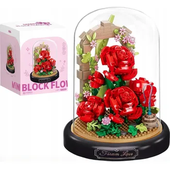 ostatní stavebnice STAVEBNÍ STAVEBNICE STABILIZOVANÁ RŮŽE SE STÍNIDLEM KVĚTINOVÁ SADA DÁREK 574 dílů