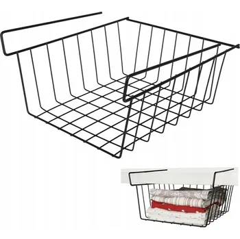 Úložný box Závěsný košík pod poličku, kovový organizér do kuchyňské skříňky