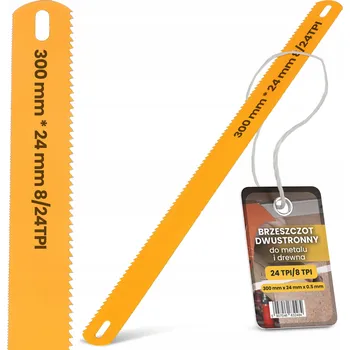 Pilový plátek PILOVÝ LIST OBOUSTRANNÝ NA KOV 24 TPI A DŘEVO 8 TPI, 300 mm, PRO RUČNÍ PILU N0-T