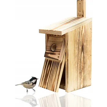 Pro ptáka Ptačí budka Typ A1 – pro sýkorky modřinky, babky, uhelníčky (opalovaná) 14 x 30 x 14 cm