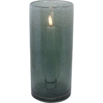 Svícen Zelený skleněný svícen na úzkou svíčku Elvira green - Ø 10*22 cm